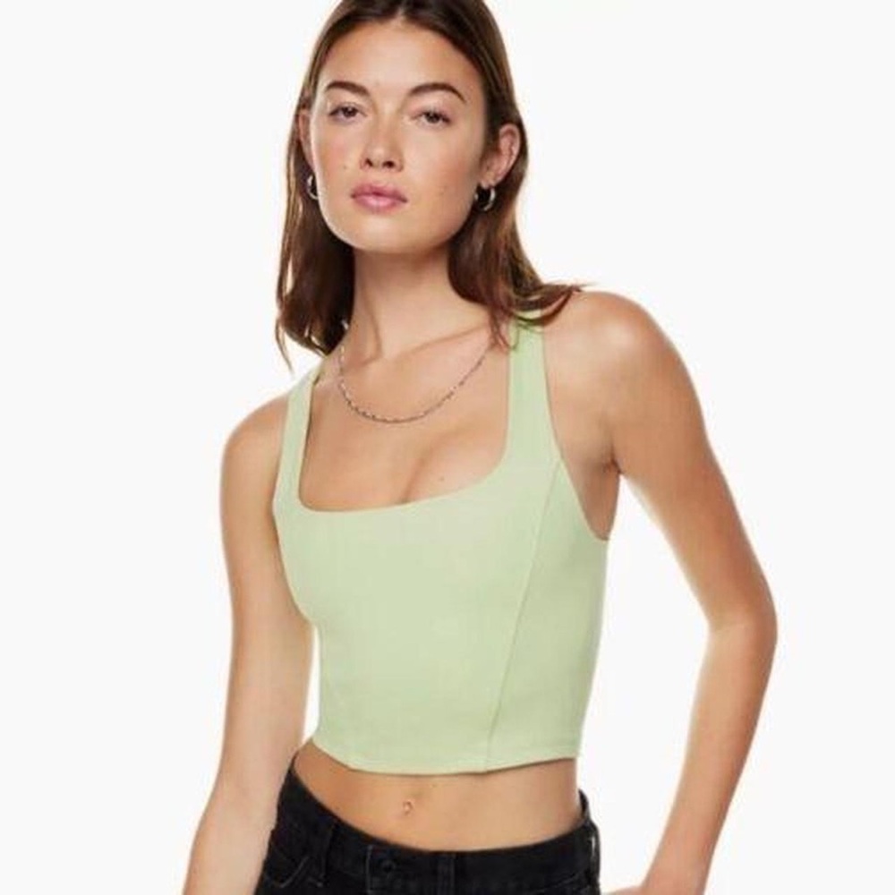 Sunday Best Aritzia Women’s Jagger Cropped Corset Green Tank Top Size Small